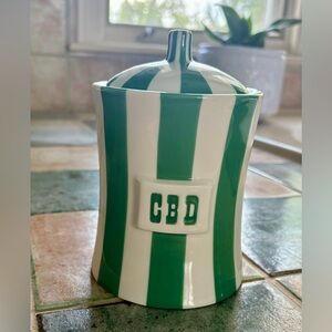 Jonathan Adler Green CBD jar. Discontinued.